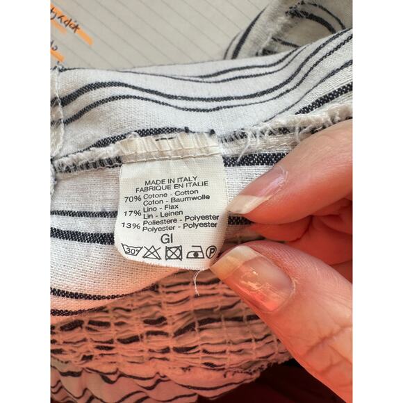 Brandy Melville Astrid White & Black Stripe Button Down Crop Top - Picture 11 of 11